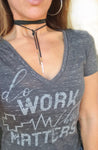 Ladies' Nurse Deep V Neck Tee - Do Work That Matters