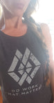 Ladies' DWTM Logo Flowy Scoop Muscle Tank - Do Work That Matters