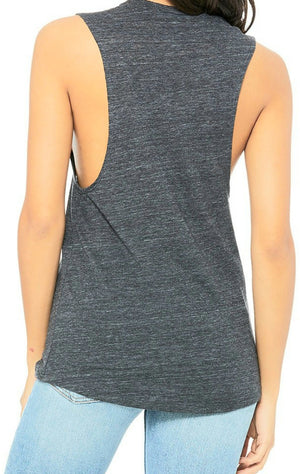 Ladies' DWTM Logo Flowy Scoop Muscle Tank - Do Work That Matters