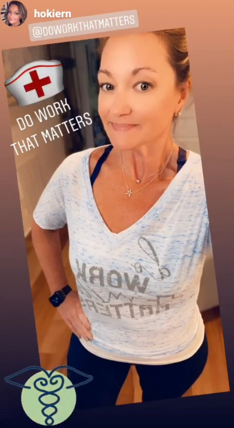 Ladies' Nurse V Neck Flowy Tee - Do Work That Matters