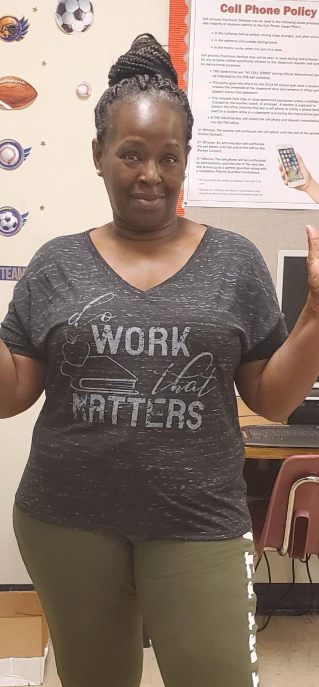 Teacher Ladies V Neck Flowy Tee - Do Work That Matters