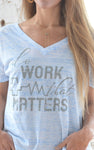 Ladies' Nurse V Neck Flowy Tee - Do Work That Matters